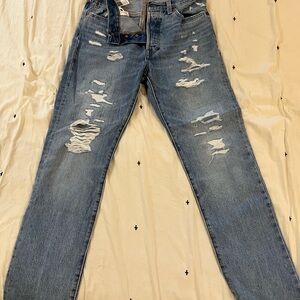 Levi's Light Blue Relaxed Distressed Jeans